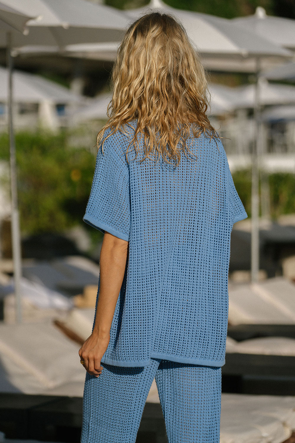 Stylish Blue Crochet-Inspired Zayna Women's Top