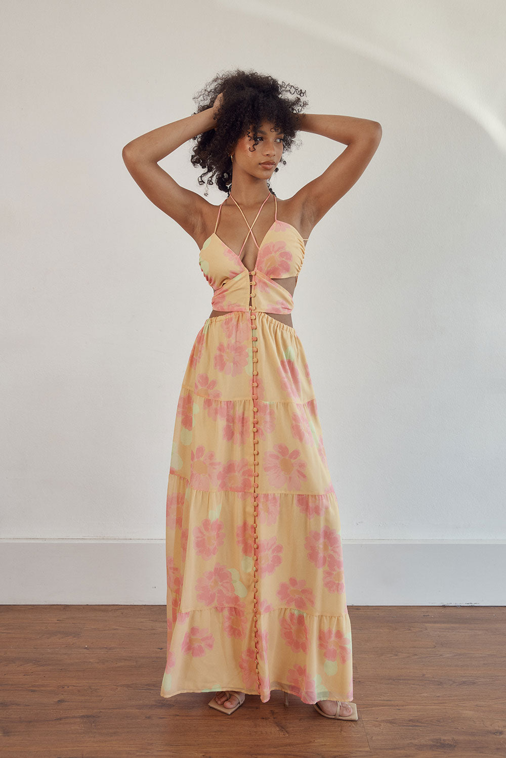 SAMPLE - Baila Women's Painted Flower Maxi Dress for Fashion Lovers