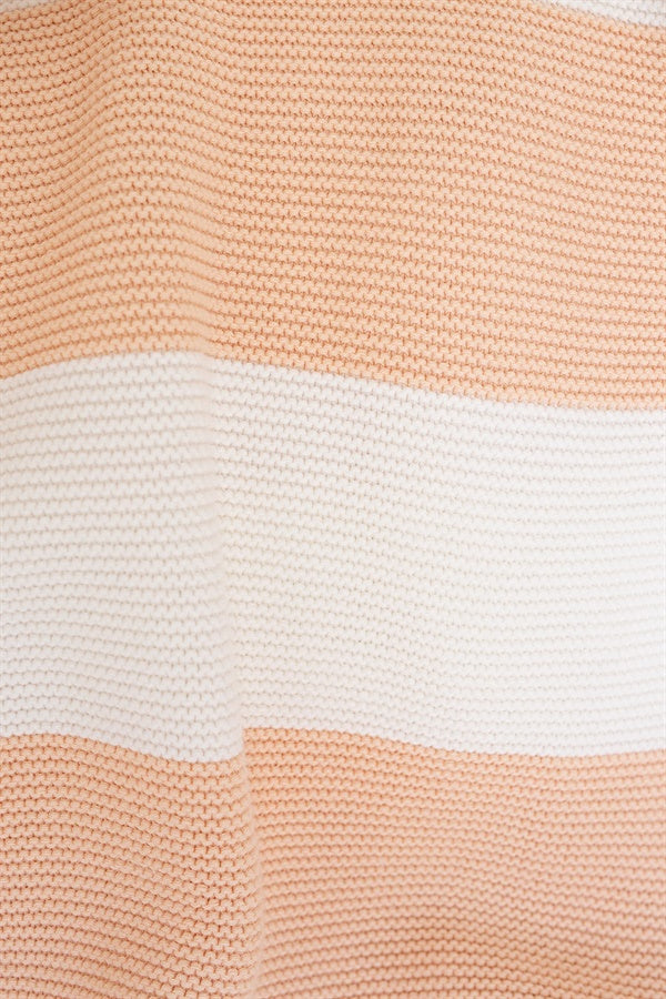 Exclusively Designed Maxxi Knitted Shorts in Off - white and Dusty Peach