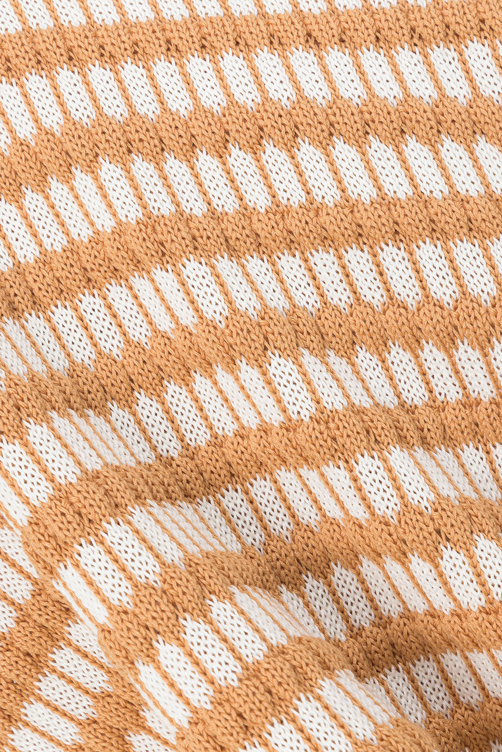 Sabo Exclusive Vintage-Inspired Dusty Orange and White Striped Knit Josie Women's Top