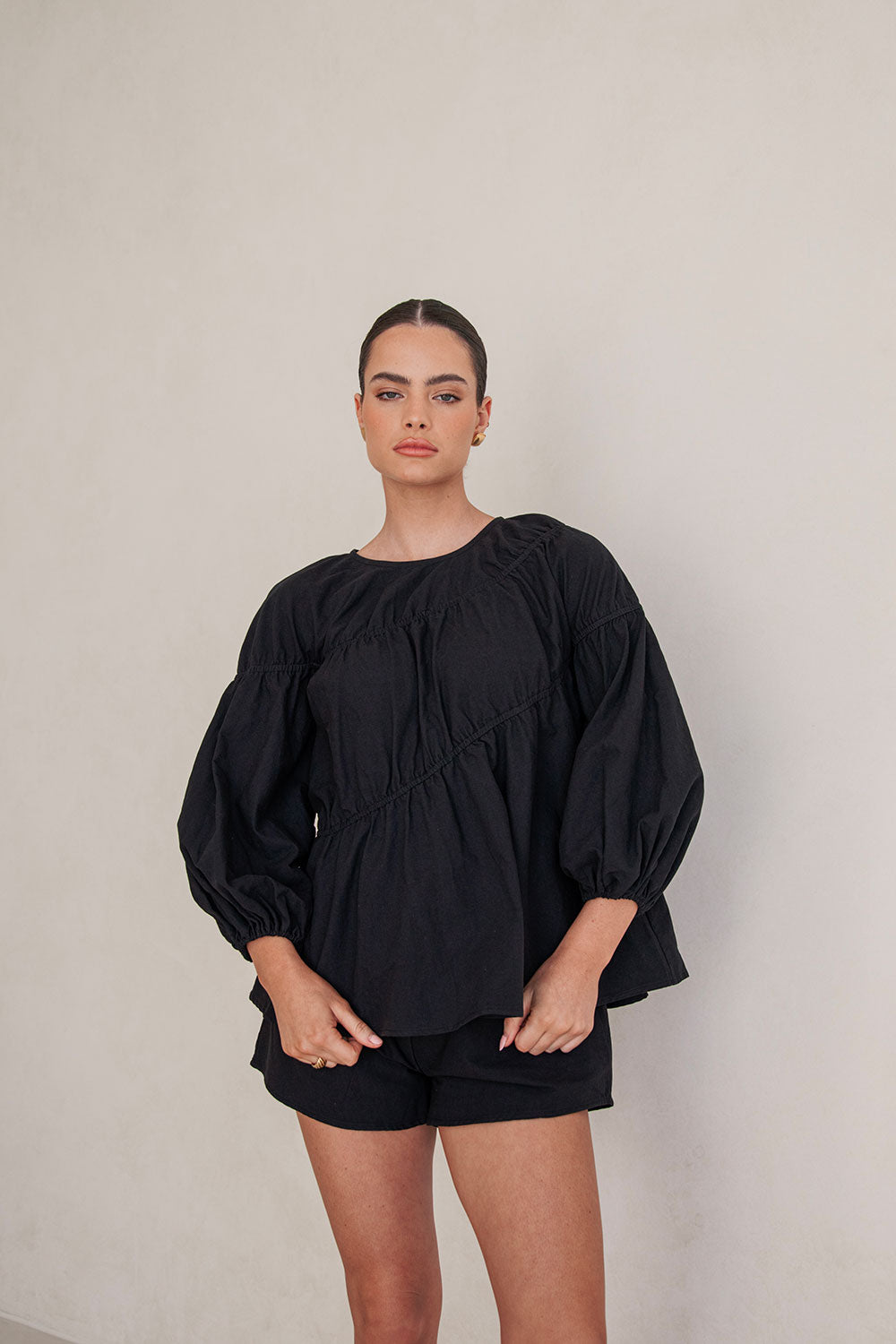 Black Akel Women's Fashion Top - A Signature Sabo Creation