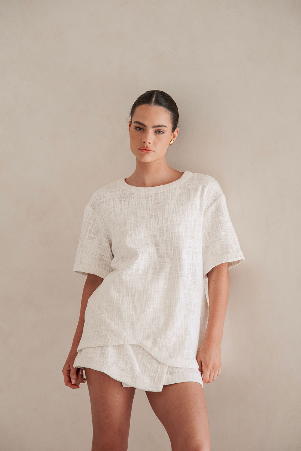Stunning Aelin Short - Sleeved Natural Cotton Top