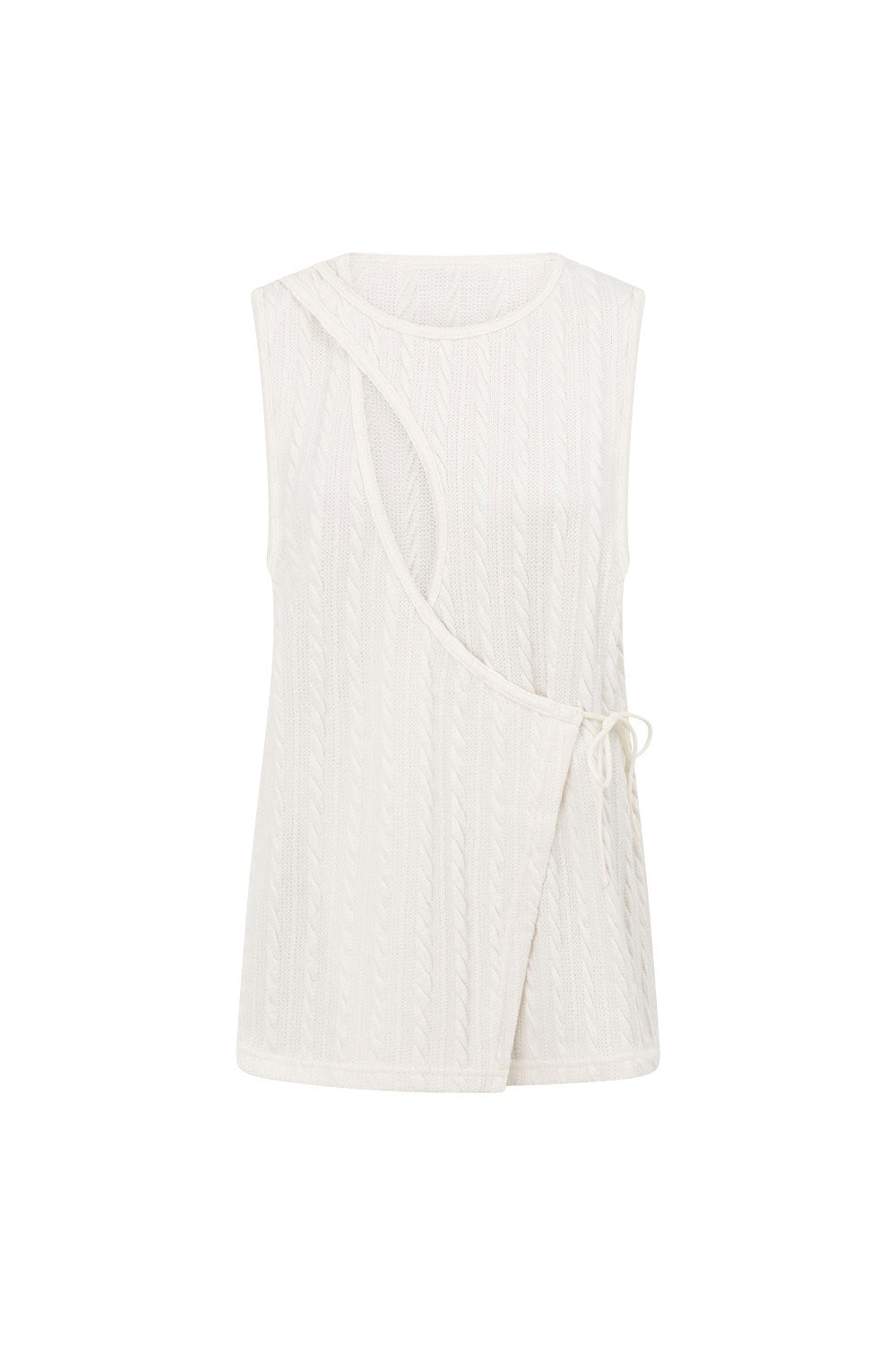 Exquisite Sabo-Designed Jojo Cutout Cream Fabric Women's Top