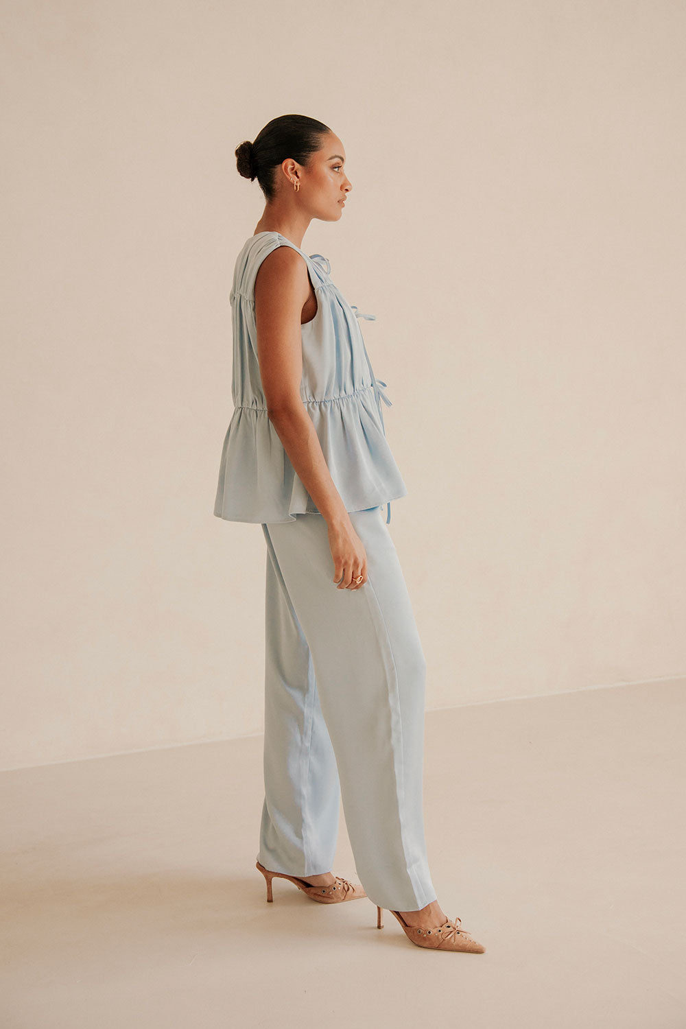 Blue Soft-Hued Juliette Pregnancy and Postpartum Pants