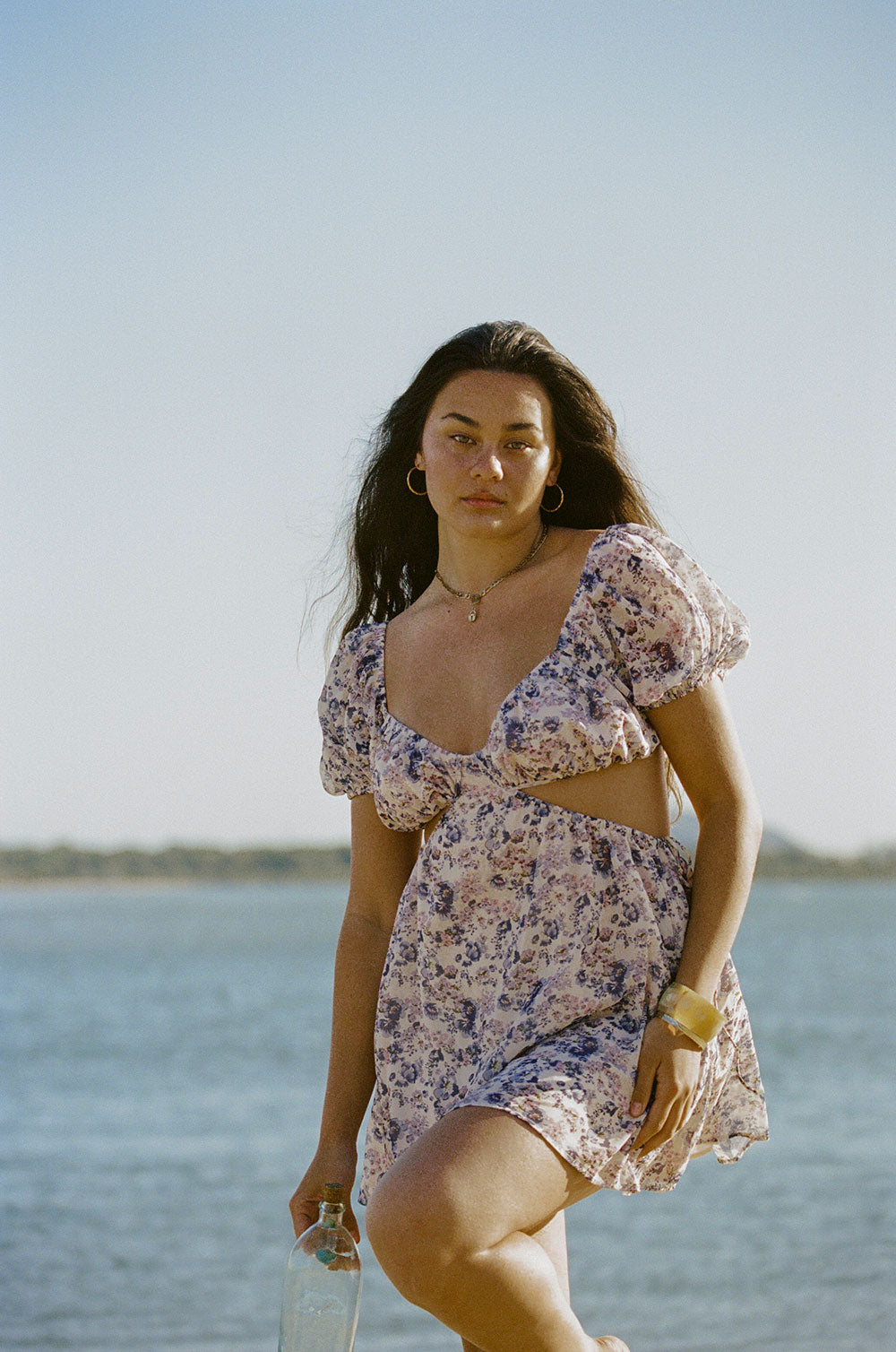 Charming Lilac Floral Eilish Dress for Your Vacation