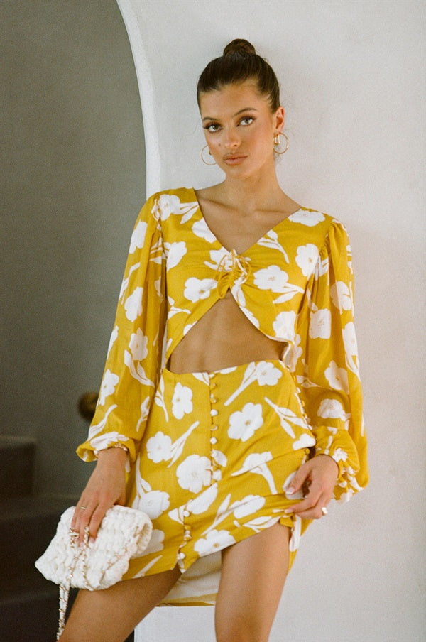 Unique Yellow Paraiso Lista Dress - Sample Edition
