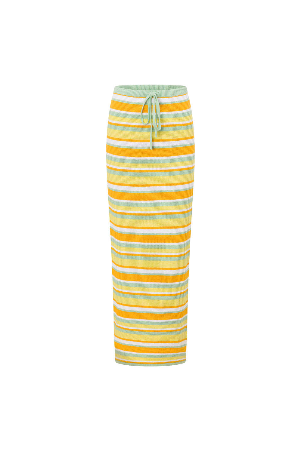 Fashionable Women's Aero Knitted Cotton Skirt with Stripes