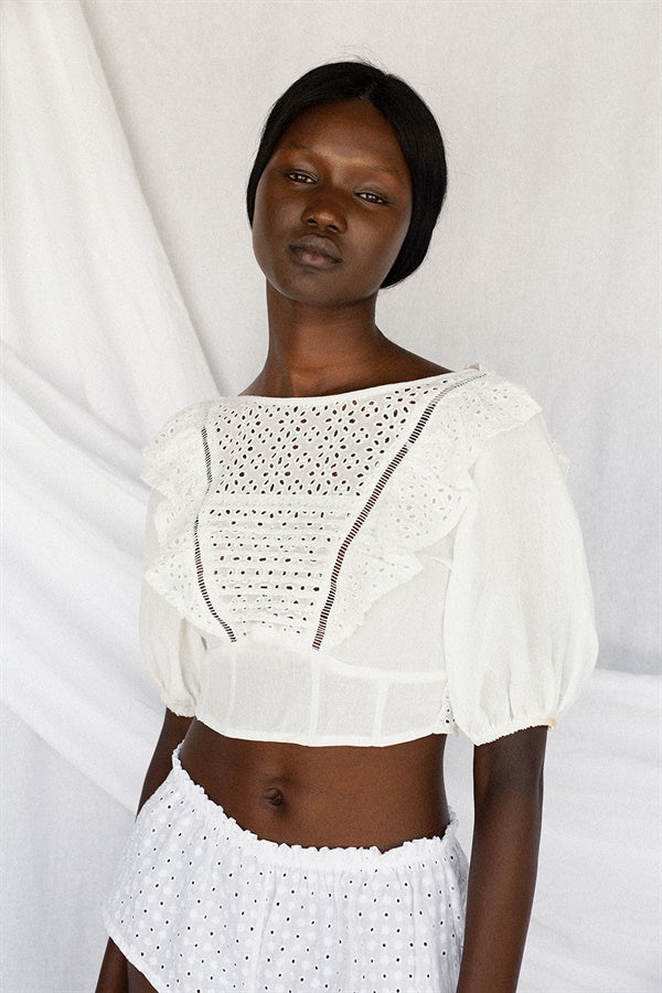 Unique Kora Frilled Women's Top - One-of-a-Kind Sample