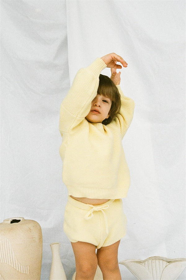 Adorable Unisex Mini Yellow Lemondrop Knitted Cotton Top