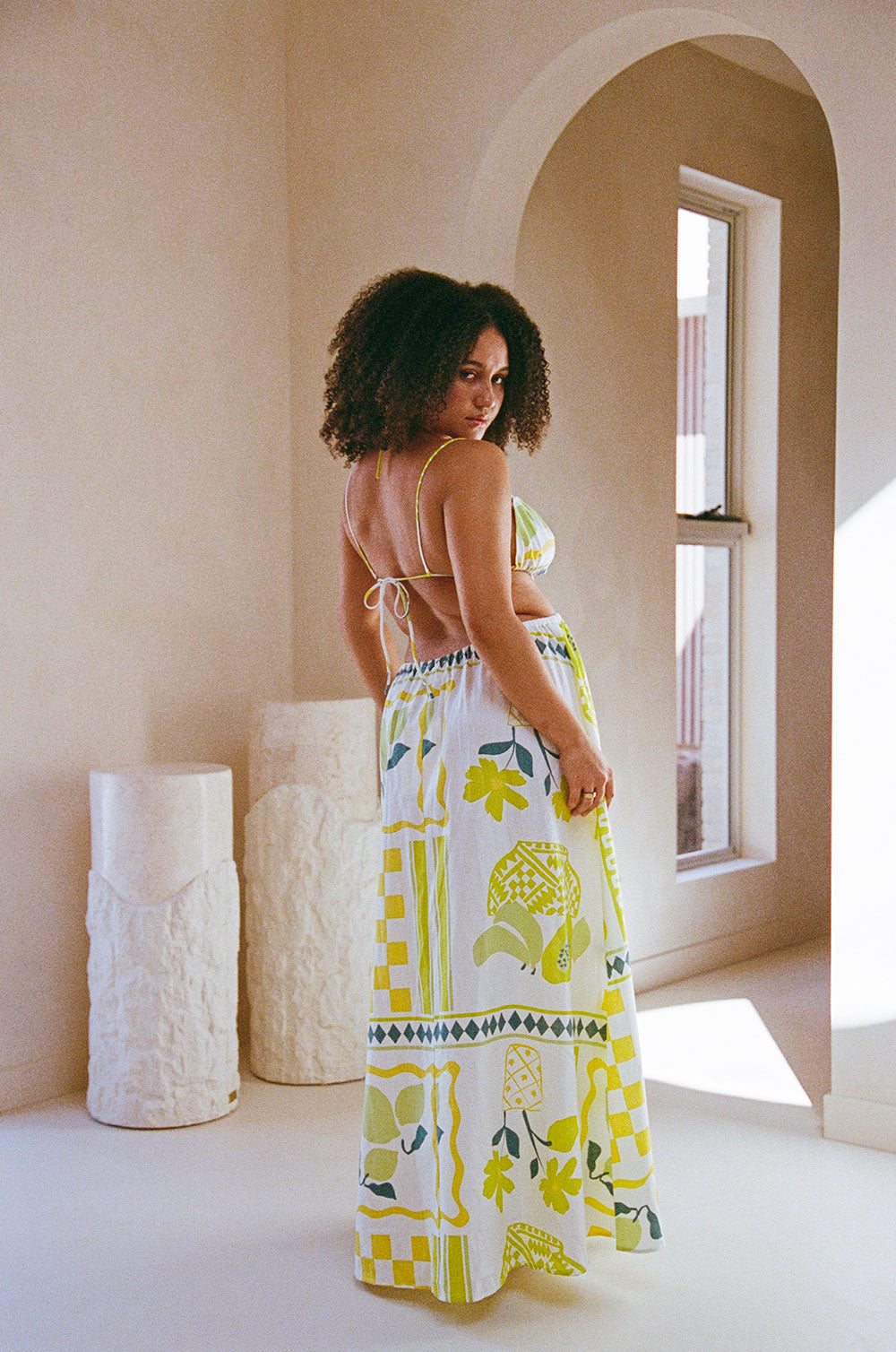 Stylish Prego Verde Backless Maxi Vita Dress