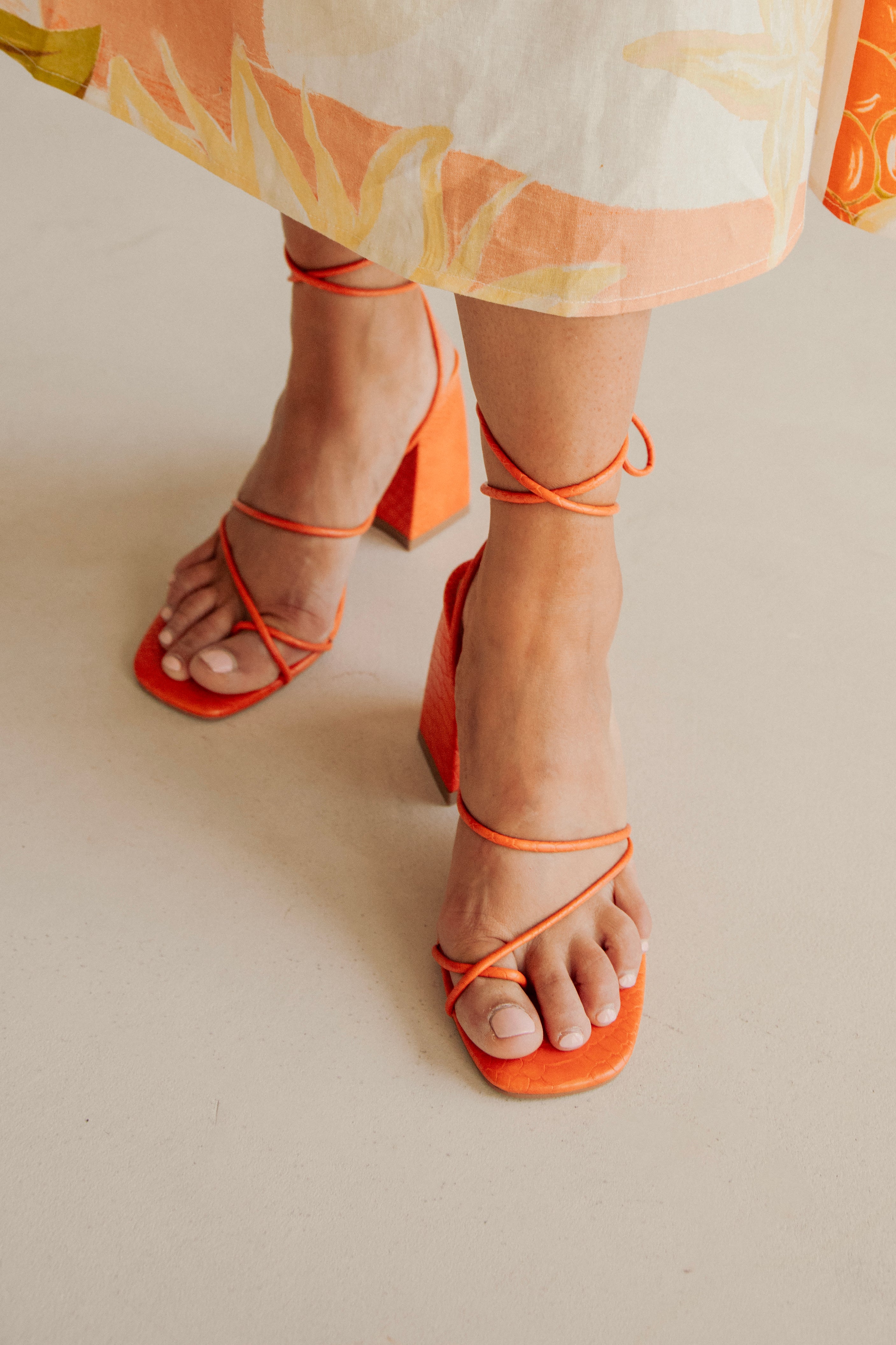 Stylish Orange Tamara High - Heel Shoes for Fashionistas