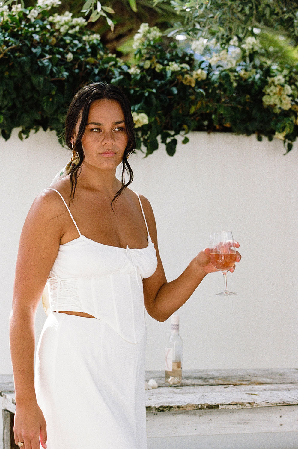 Stylish White Textured Stretch Poppy Top with Adjustable Straps