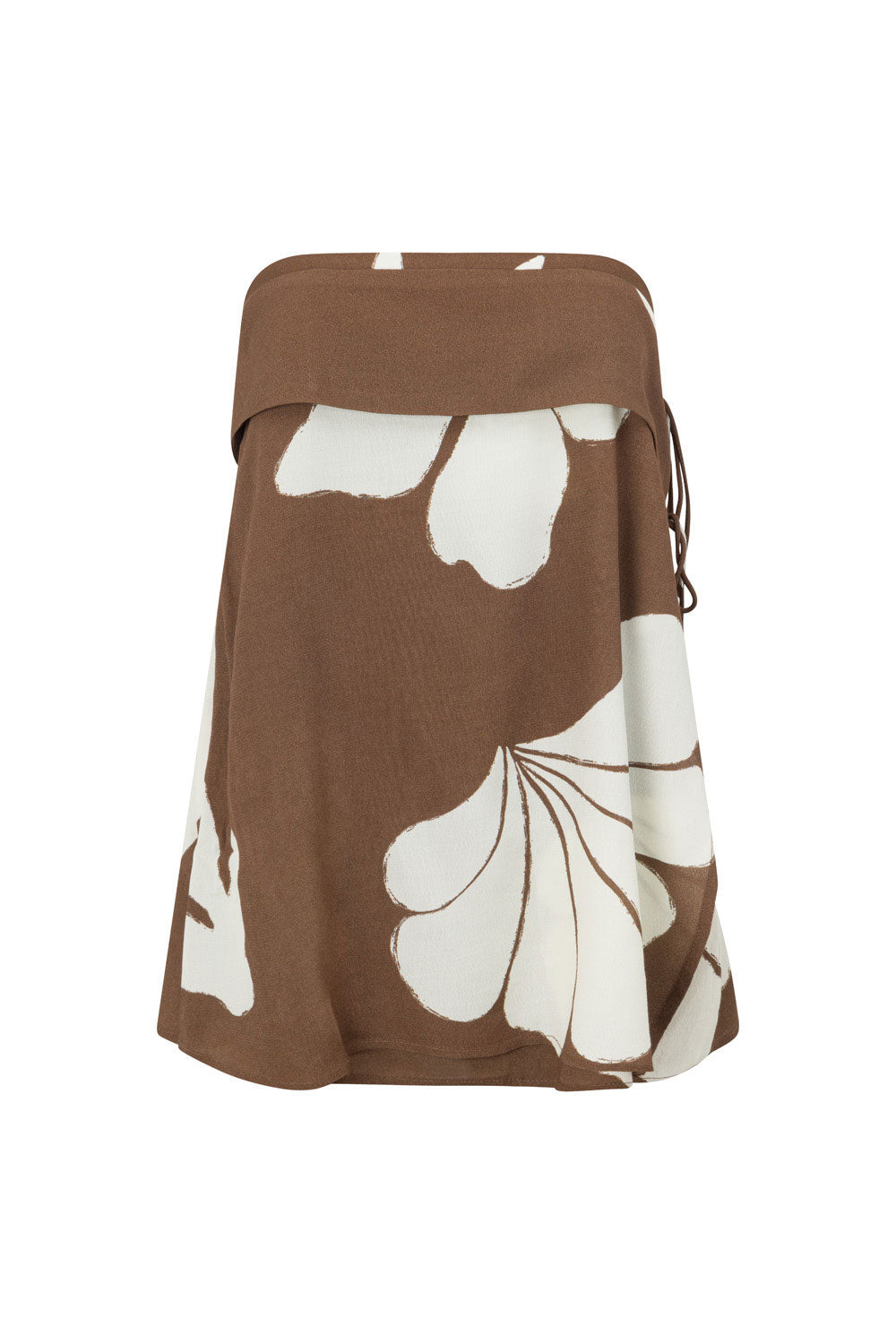 Exclusive Galene Brown Strapless Simone Top - High - Quality Zipper Crepe Fabric