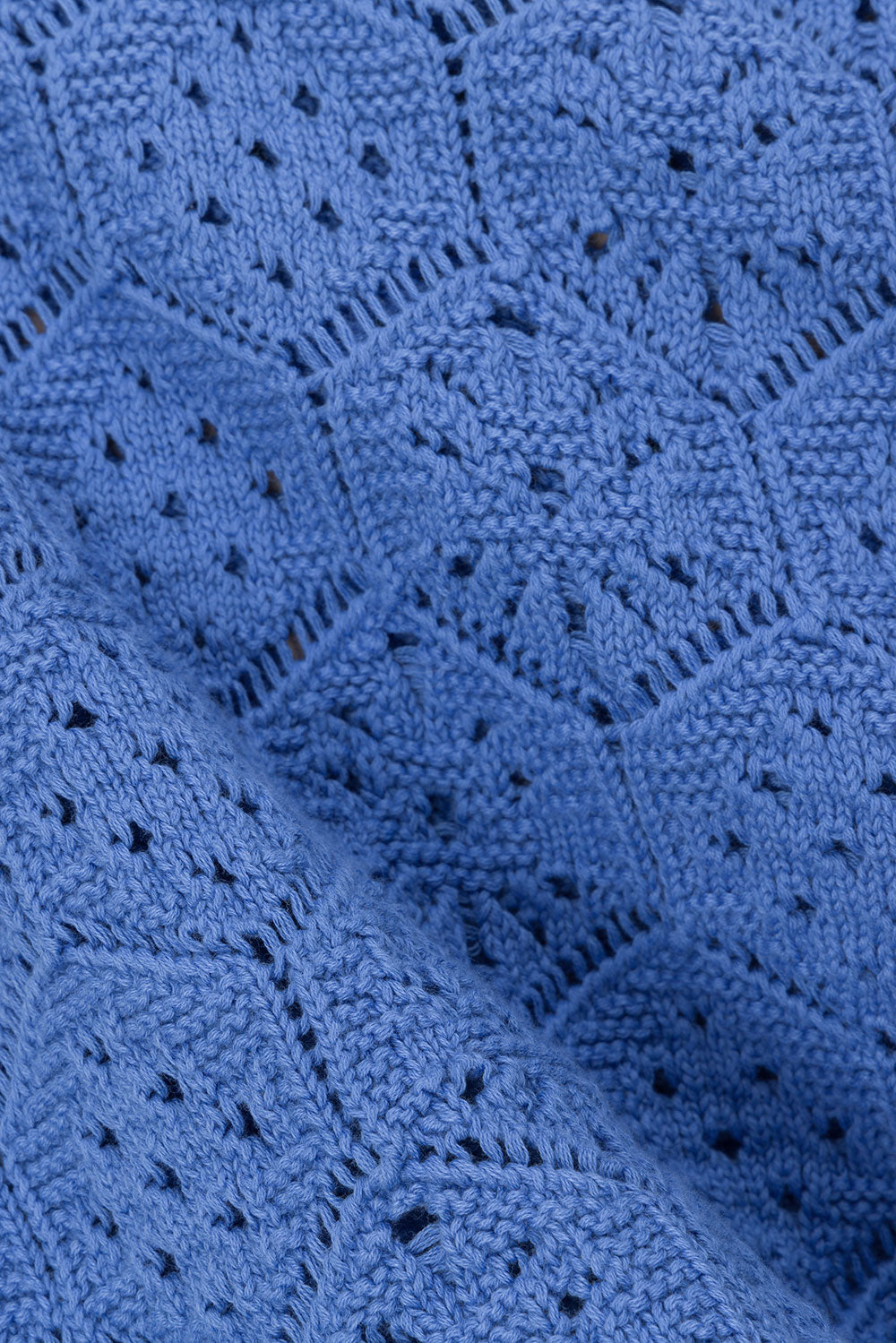 Stylish Alivia Women's Cotton Diamond Knit Top in Blue