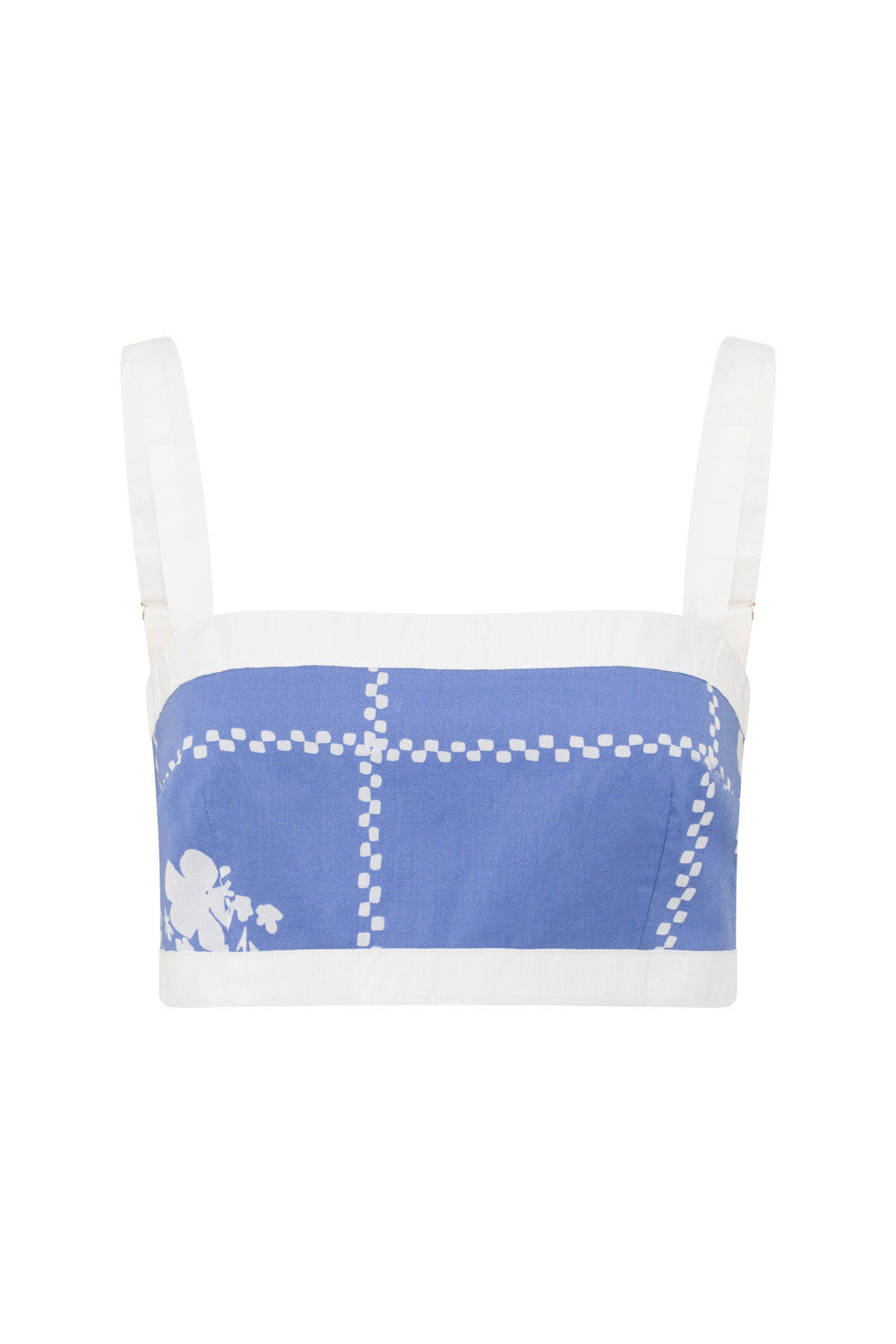 Stylish Estelle Checked Floral Cropped Top