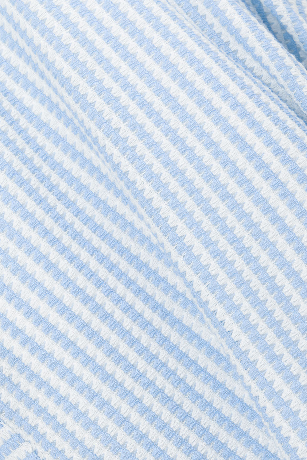 Exclusively Designed Daniella Baby Blue and White Striped Knitted Strapless Dress