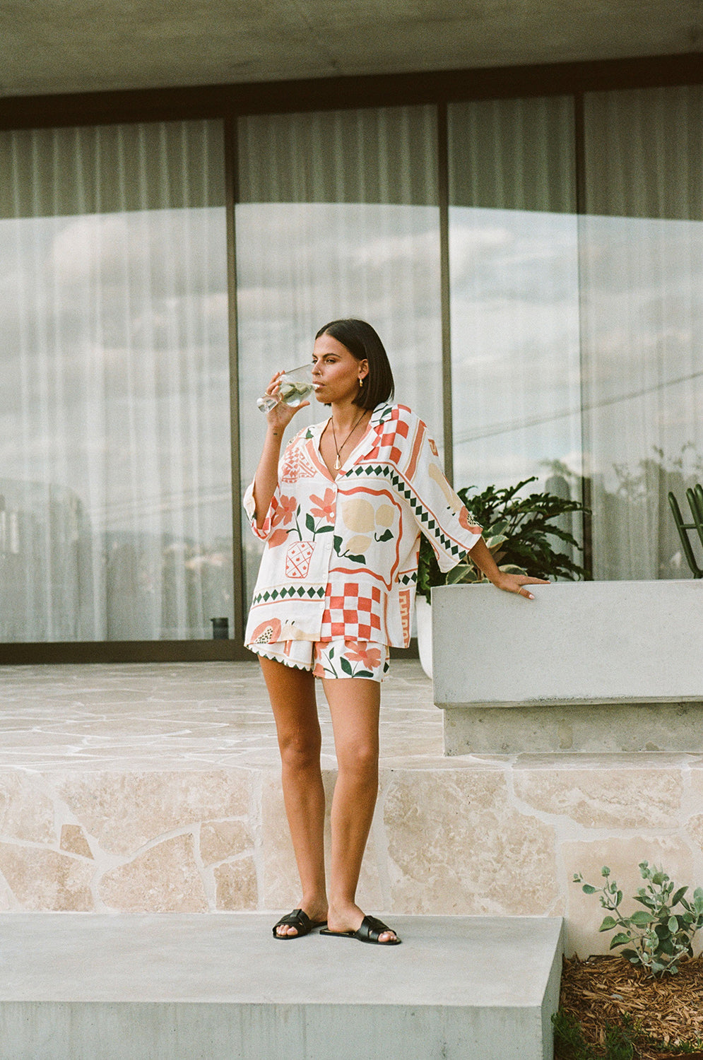 Sabo's Exclusive Women's Seona Top with Prego Rossa Print