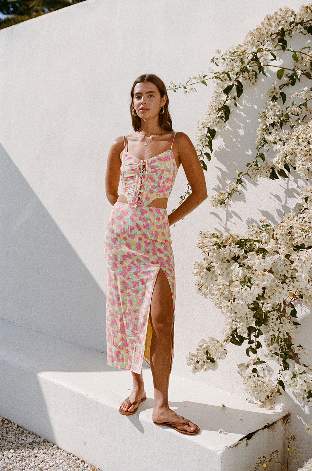 Fashionable Women's Briar Midi Skirt with Exclusive Chalk Floral Print