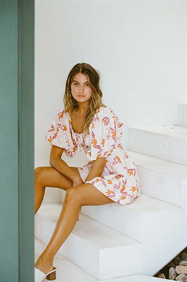 Women's Autumn-inspired Floral Cuba Corset Dress for a Flattering Look