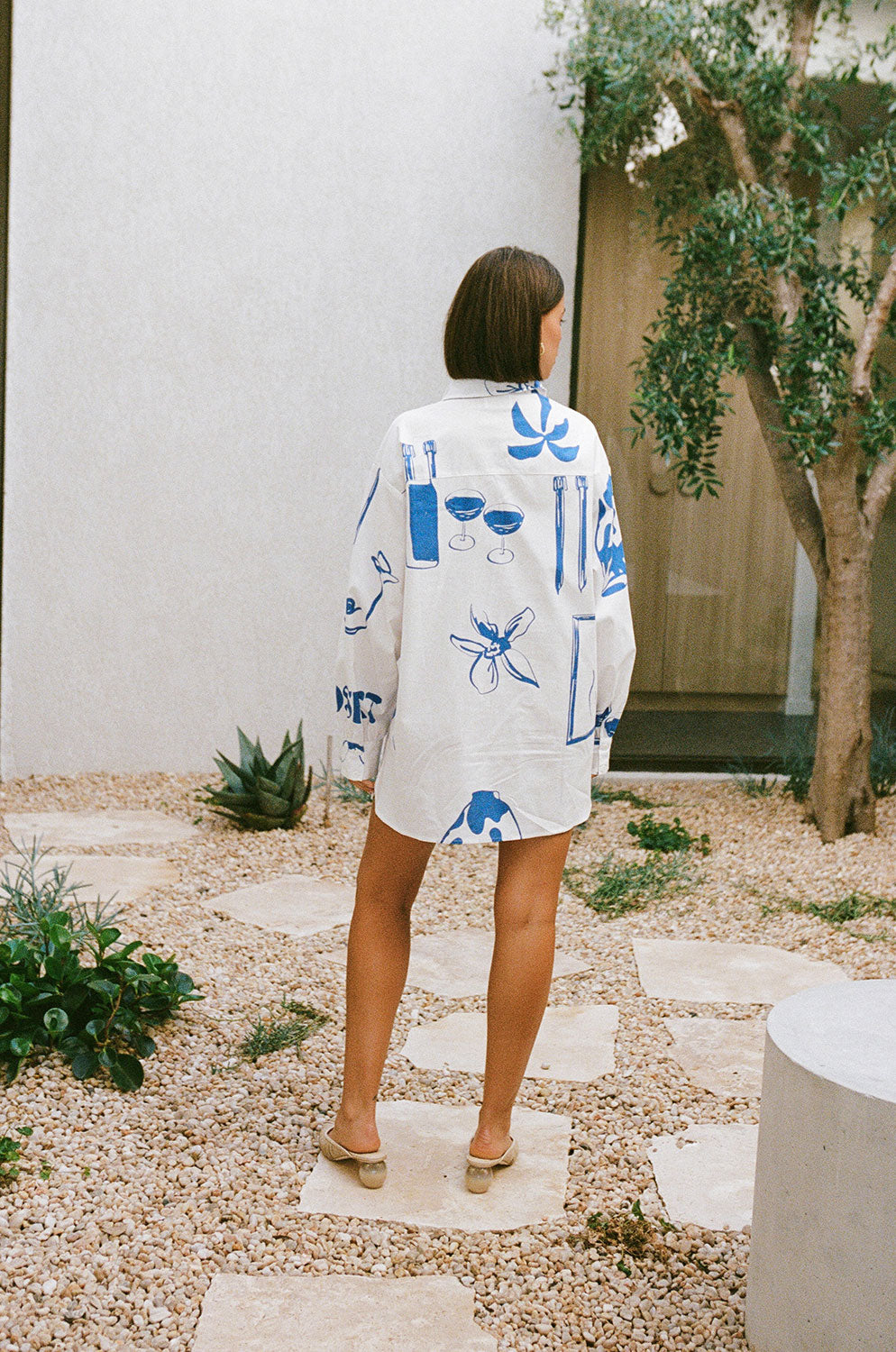 Exclusive Dainty Print Oversized Jay Cotton Shirt Dress
