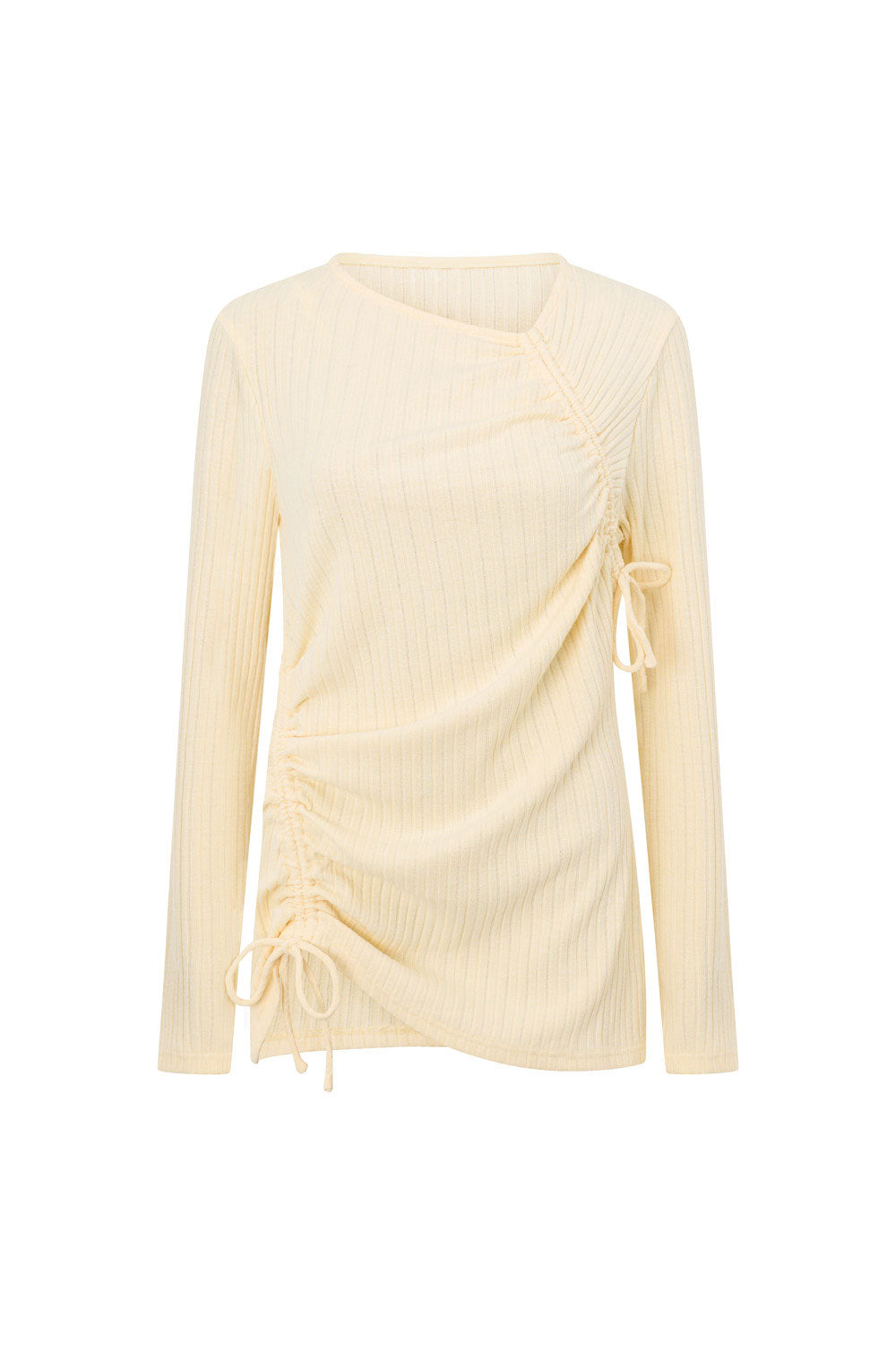 Buttery Yellow Soft Cotton Blend Ribbed Eryn Top