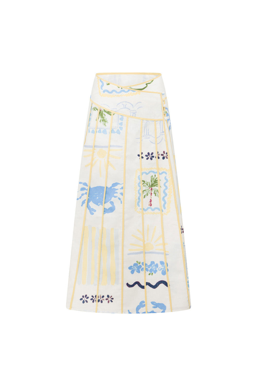 Exclusive Laguna Print Estelle High Waisted Wrap Maxi Skirt
