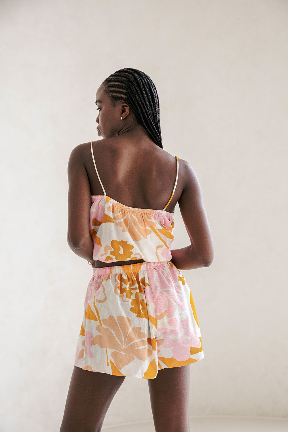 Sabo-Designed Jetta Cotton Shorts with Exclusive Hibiscus Print