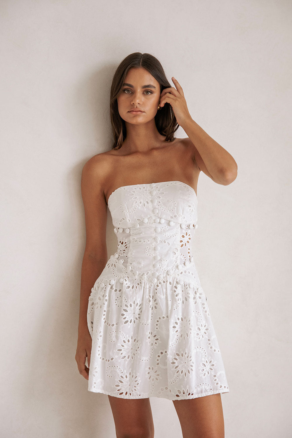 Unique Palermo Button Sample Dress with Faint Marks