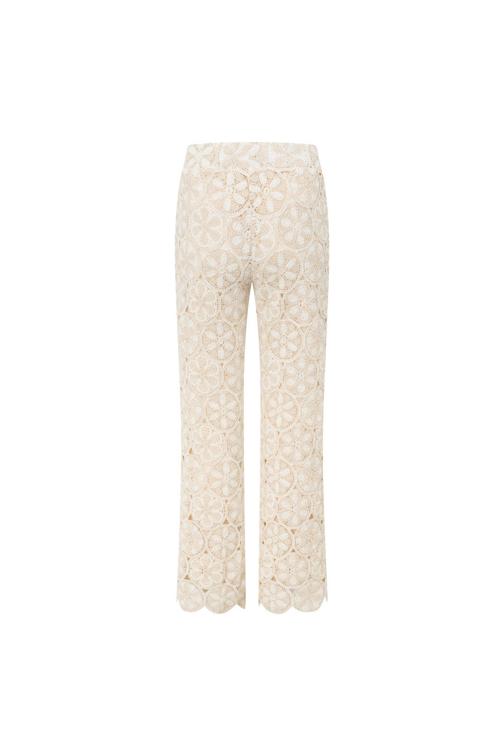 Ivory Kalila Cotton Crochet Women's Pants from Resort 2024 Collection
