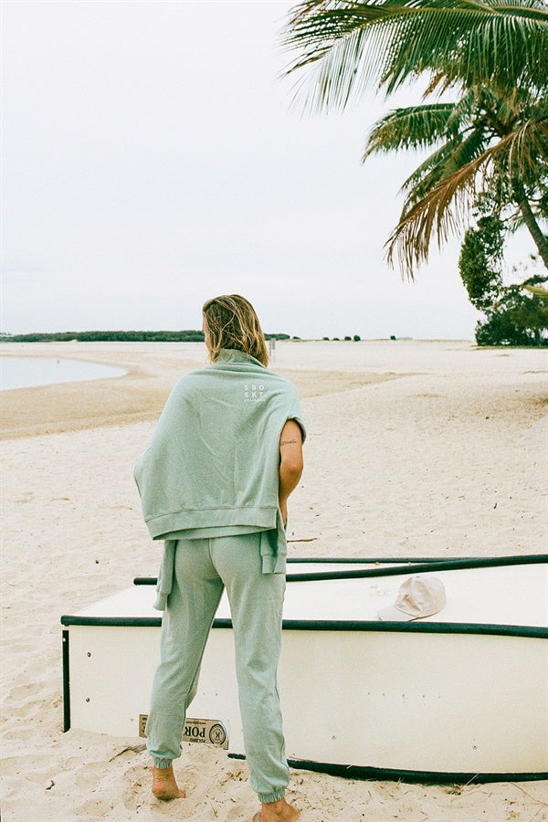 Super Cosy Green Unisex Arcadia Terryback Cotton Sweatpants