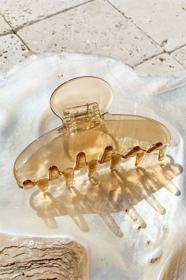 Stylish Transparent Brown Acrylic Caramel - Look Claw Clip for Effortless Updos