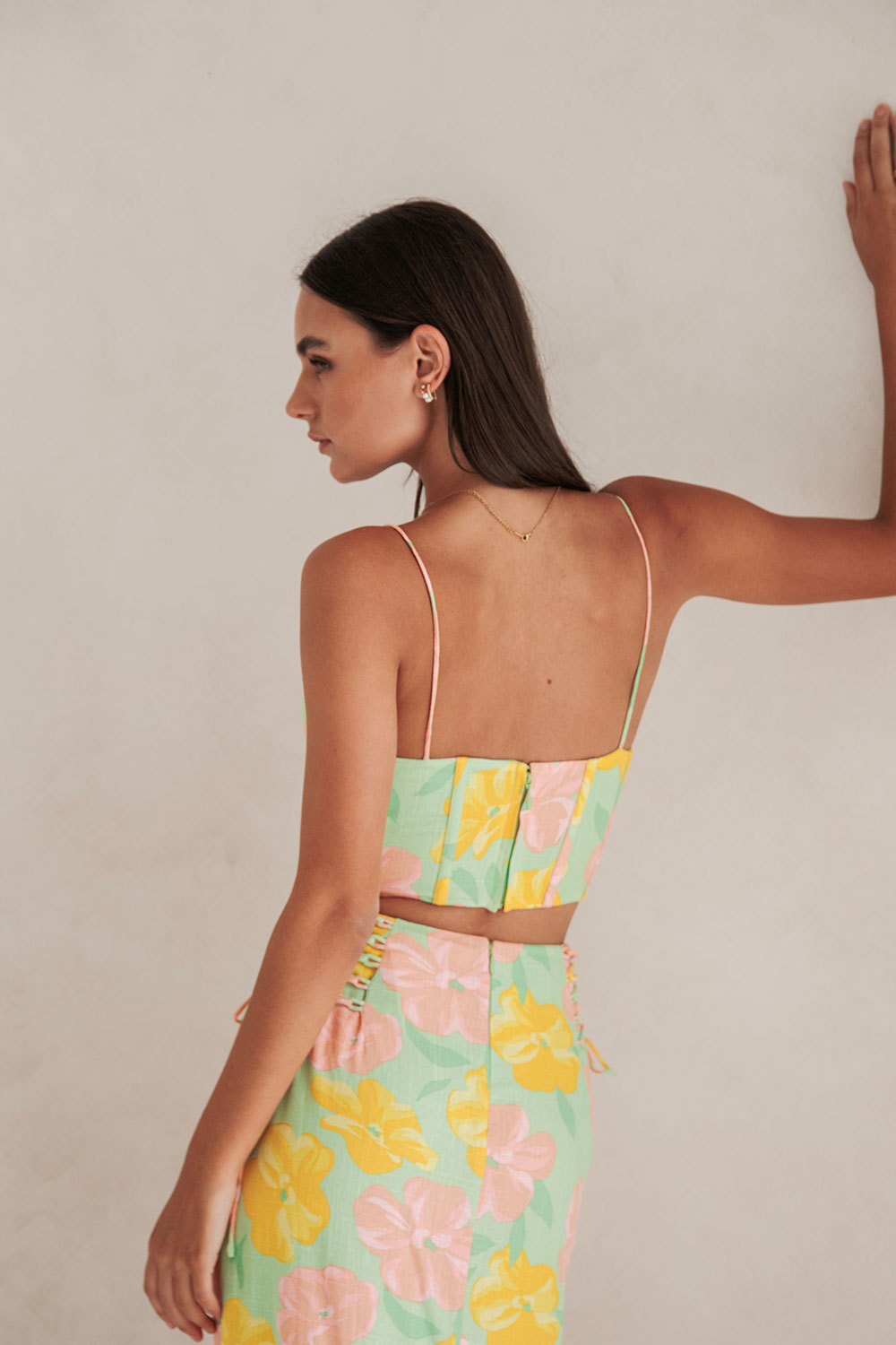 Stylish Rose - Filled Green Marselle Corset Top for Flattering Look