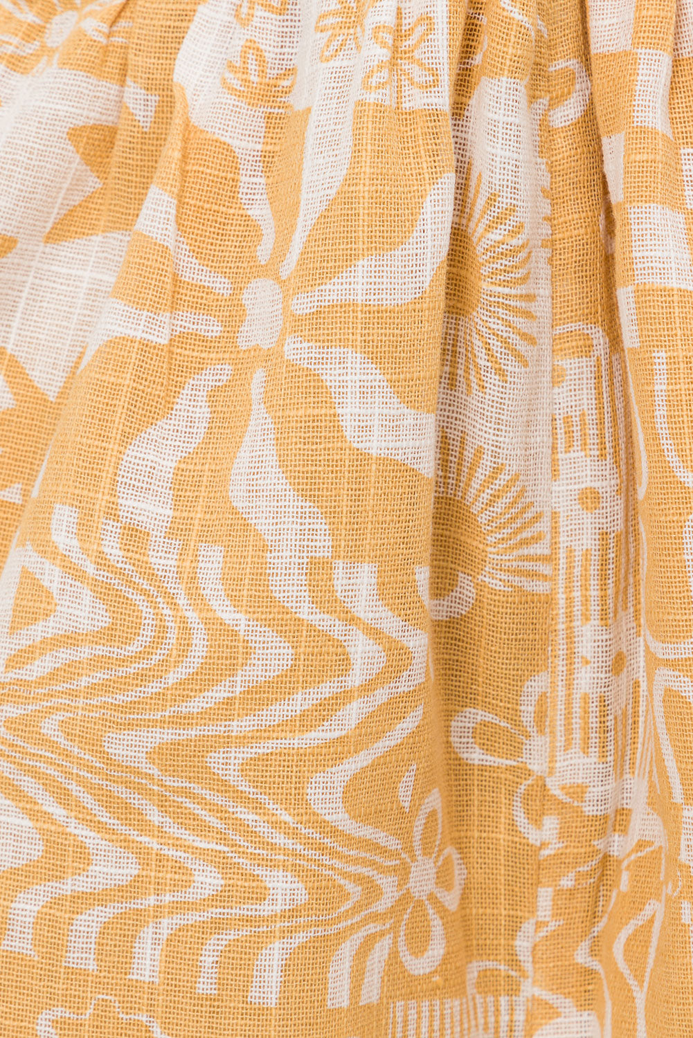 Exquisite Natural Cotton Madeira Playsuit with Tan Canyon Print