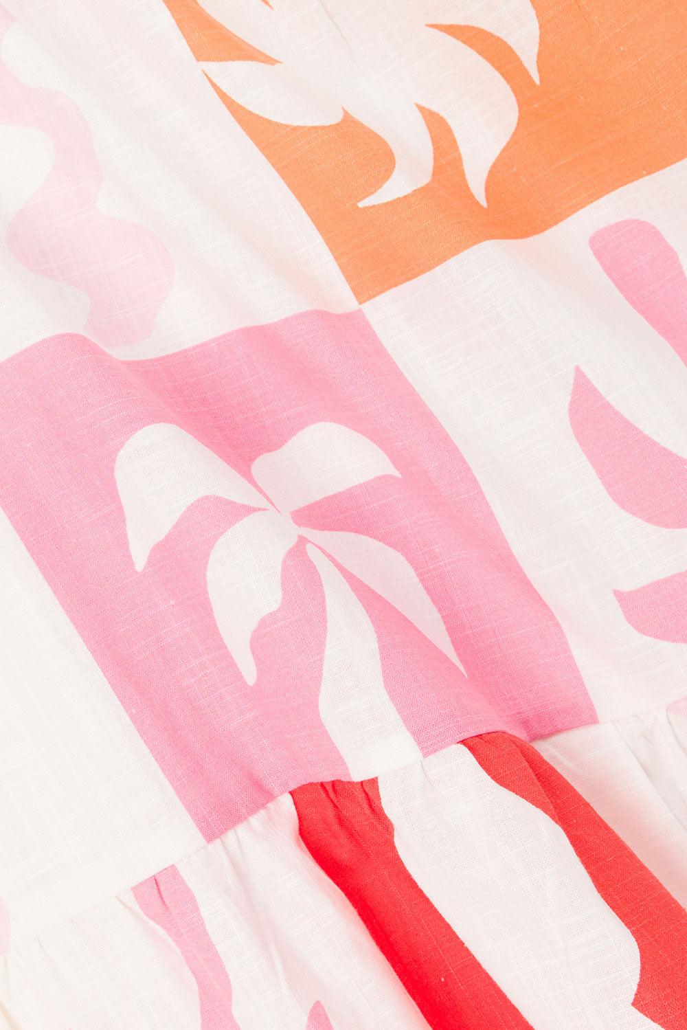 Exclusive Palm Tile Fuego Print High - Quality Cotton Talia Dress