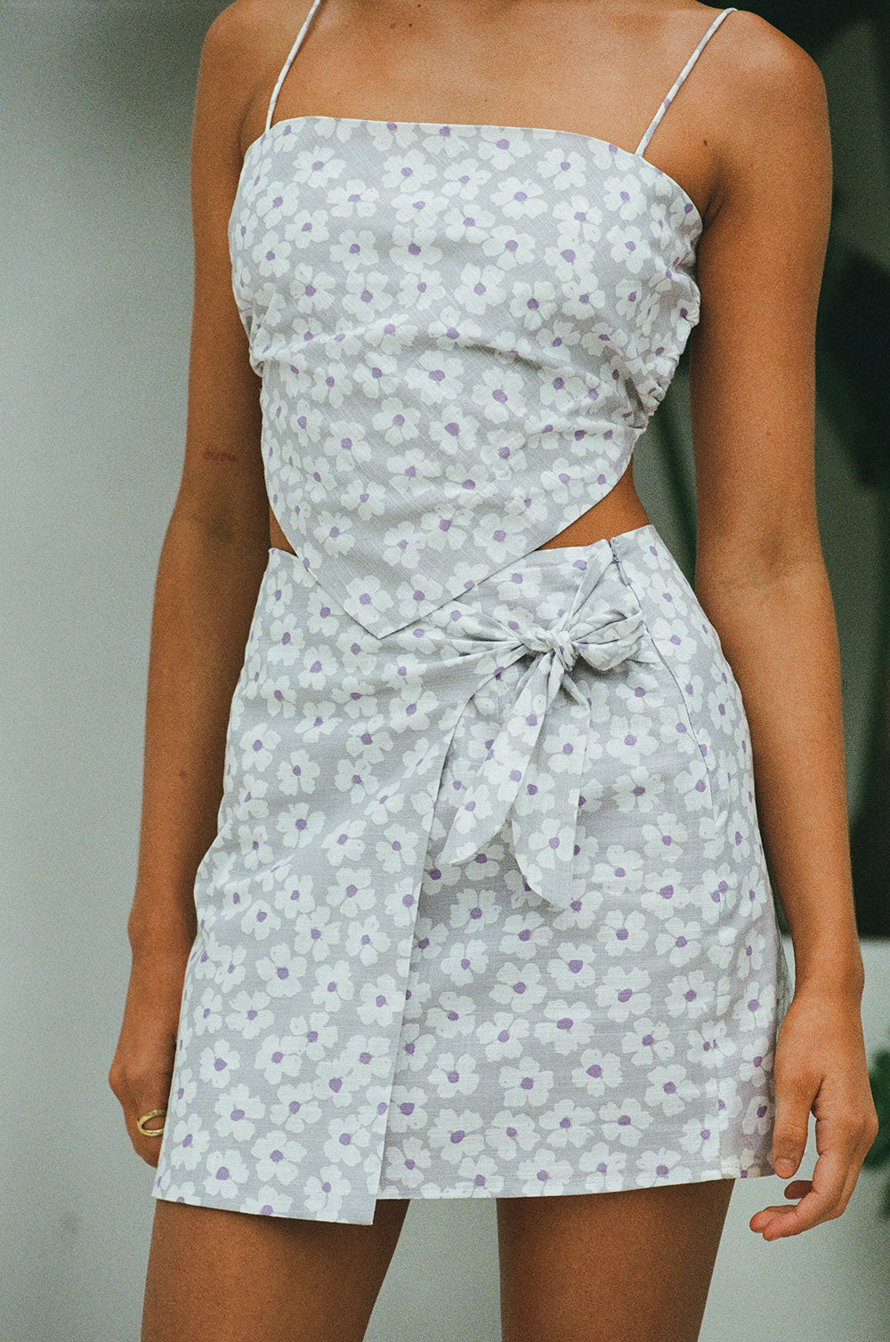 Sabo's Exclusive Lilac Daze Floral Print Kai Scarf-Style Backless Cotton Top