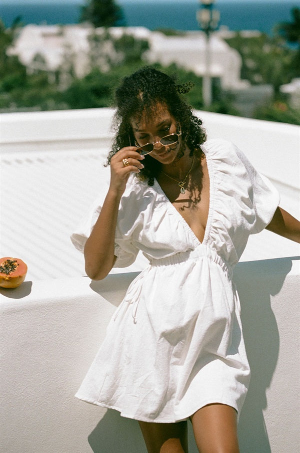 Exquisite Off-White Natural Cotton Elm Summer Dress
