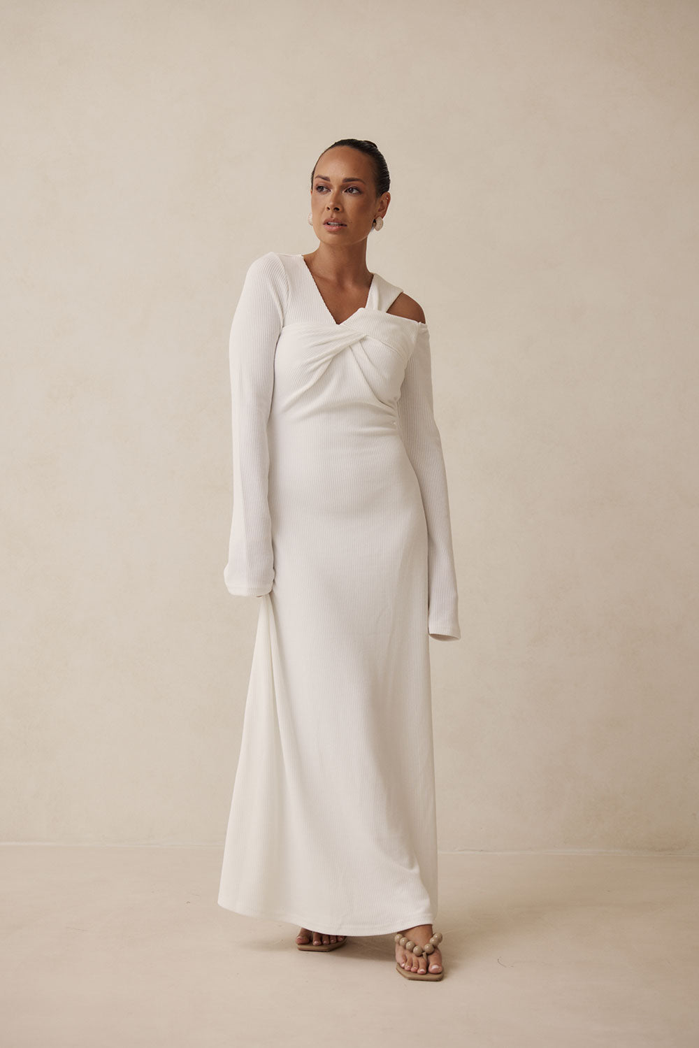 White Elegant Nyla Dress - Ideal for Special Occasions from SABO x Kayla Boyd Collection