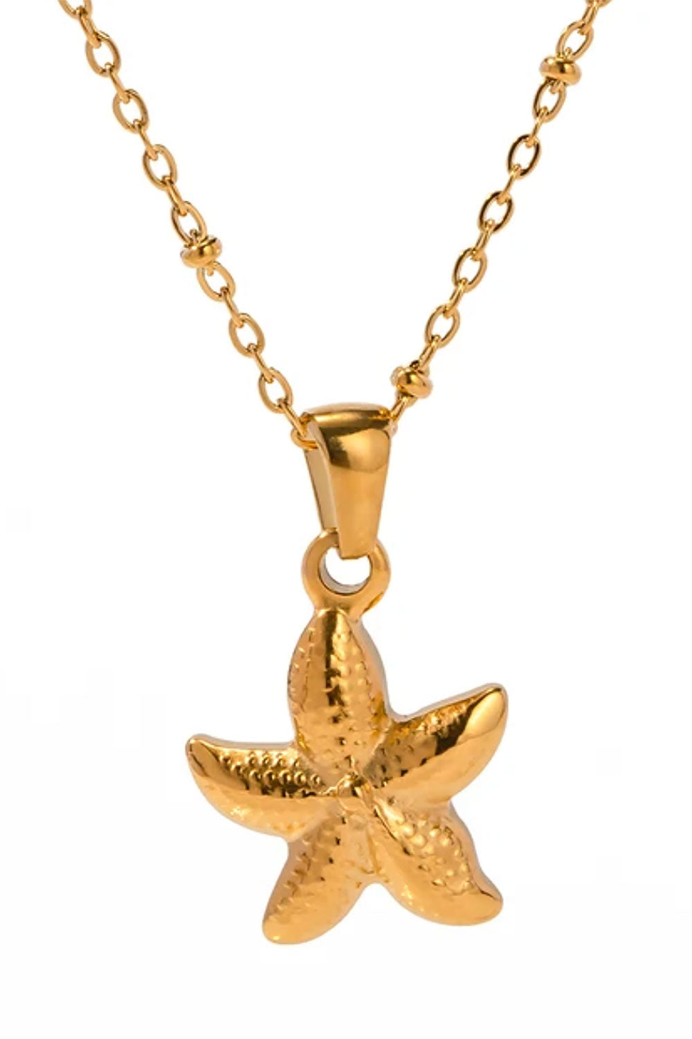Exquisite Seaside-Inspired Azalea Gold-Plated Stainless Steel Necklace