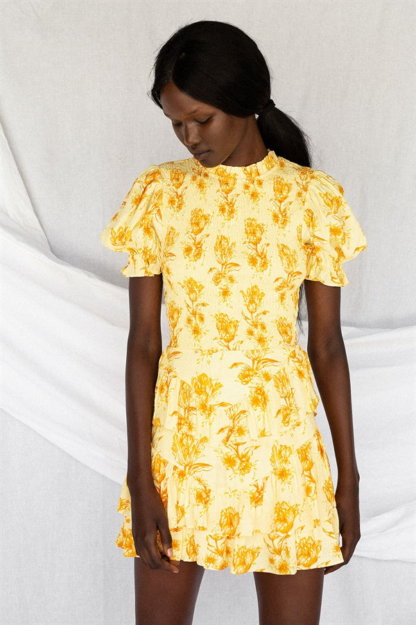 Stylish Sabo-exclusive Britta Shirred Women's Dress for All-day Wear