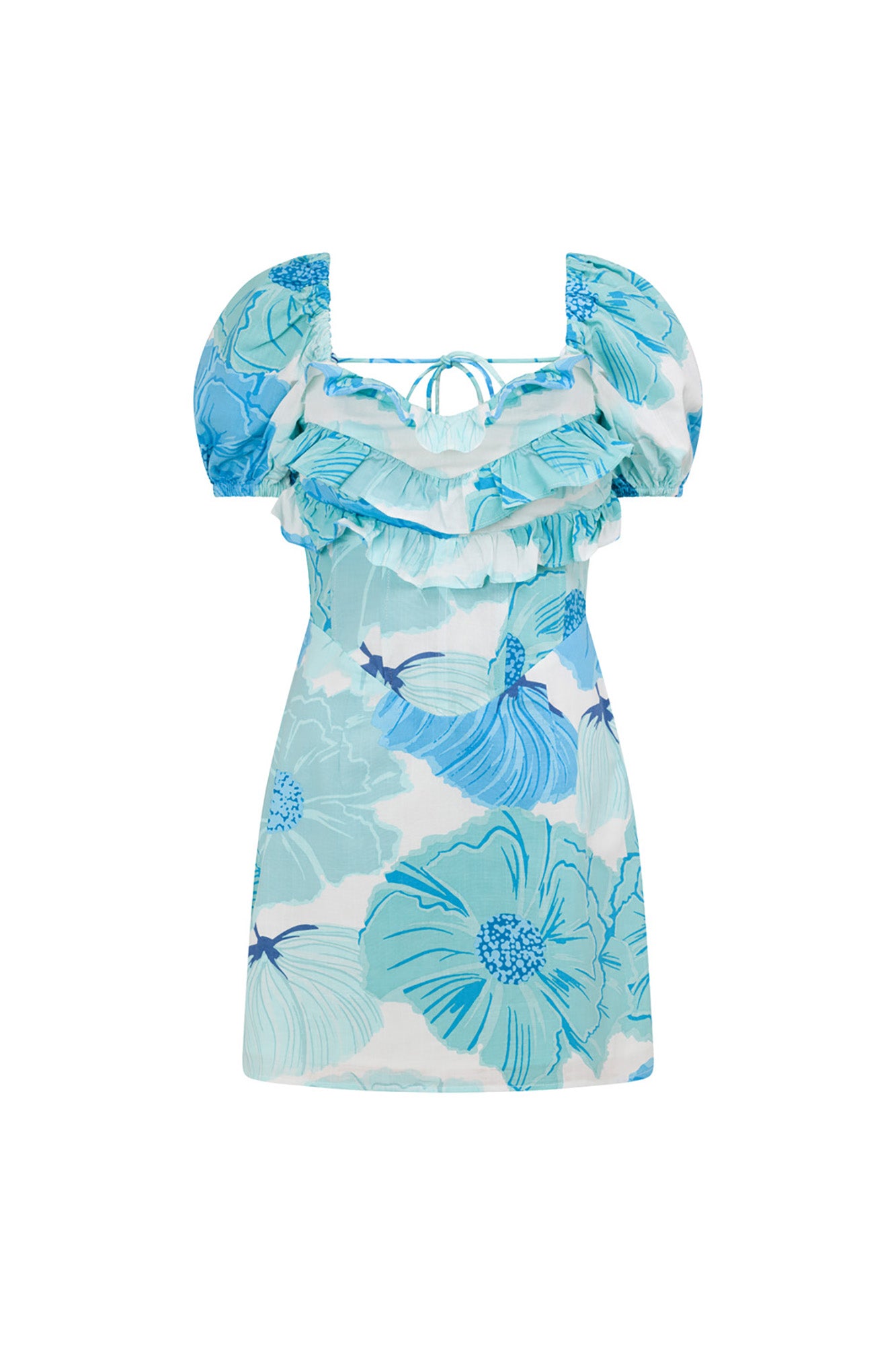 Women's Backless Party Dress with Exclusive Ocean Lily Print - Aruba Style