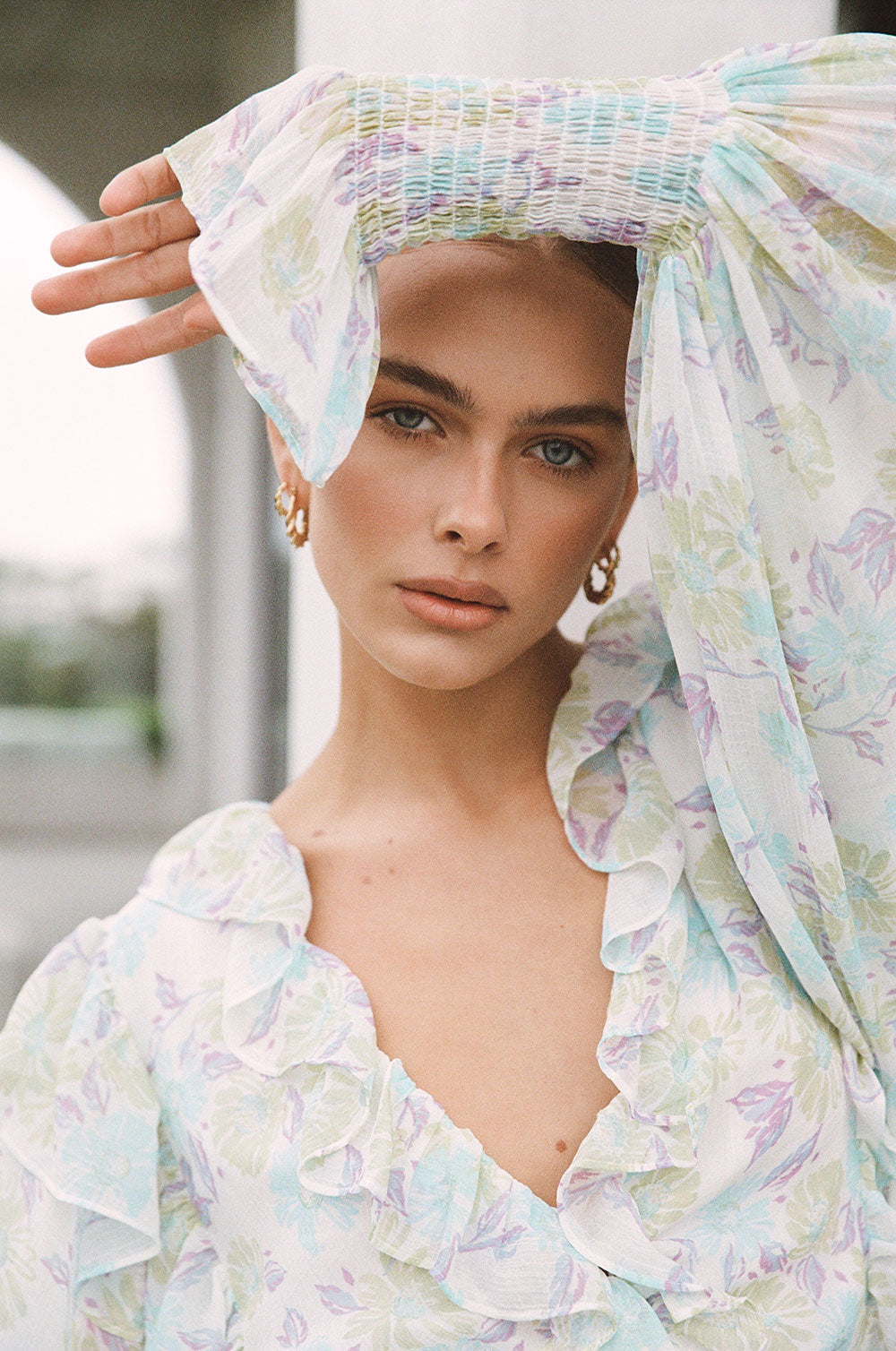 Stylish Floral Zaina Dress with Exclusive Blue Daisy Print