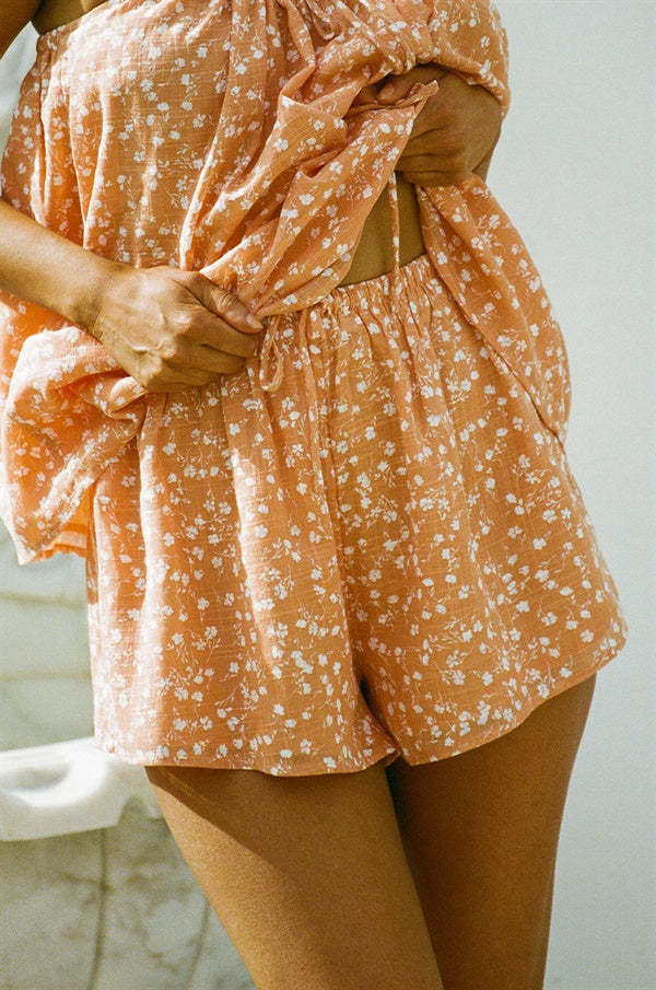 Exclusive Orange Raw Cotton Kimora Shorts for Weekend Hangouts