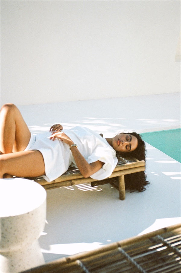 Exclusively Designed Sabo Wanderer Crinkle Off-White Oversized Top