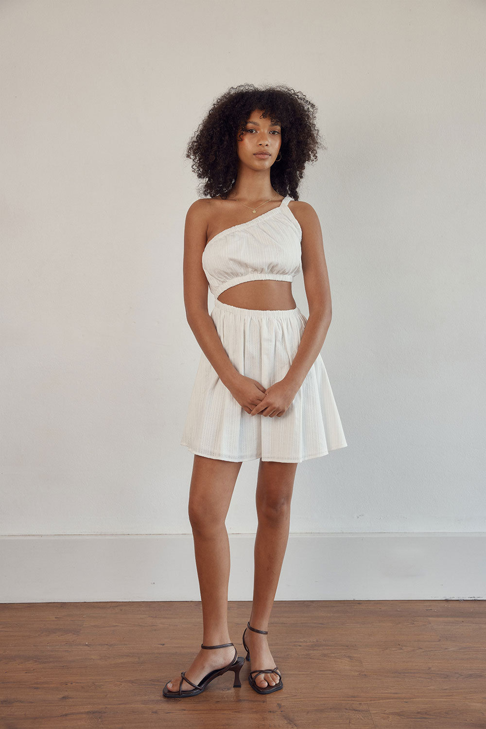 White Women's Sample Nadiya Dress Inspired by Rome Style