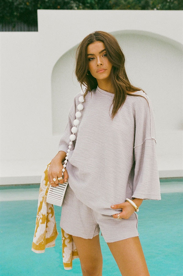Comfy Stone - Hued Wanderer Shorts with Elastic Waist