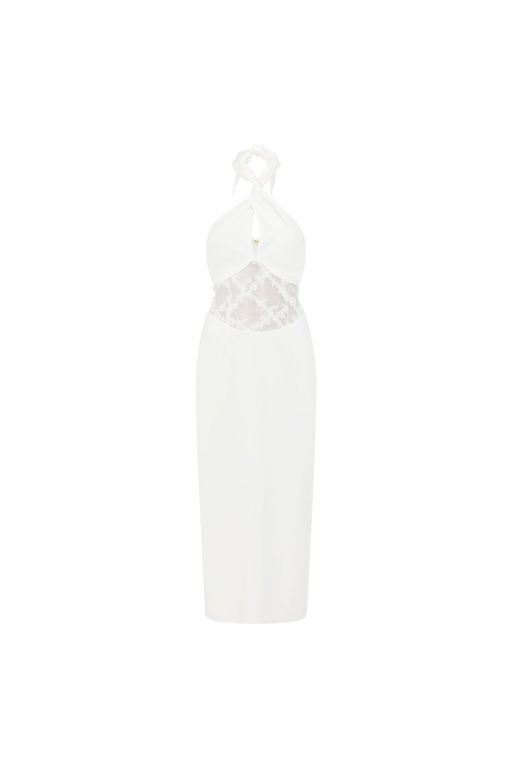 Elegant White Structured Suiting Behati Bridal Dress