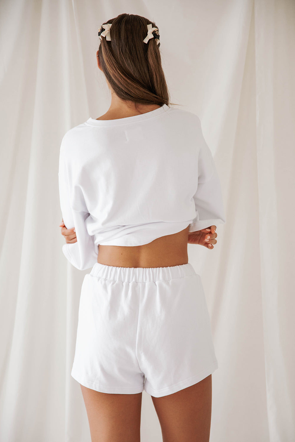 Stylish White Cotton Terry Back Sweater Fabric Camp Shorts for Ultimate Comfort
