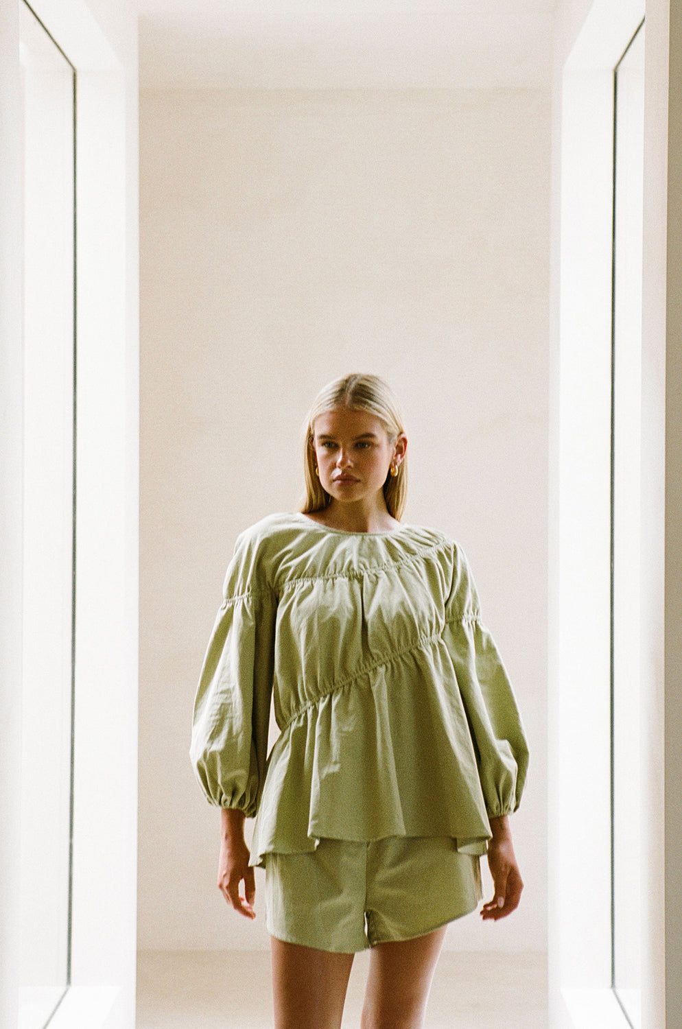 Sabo's Exclusive Creamy Khaki High Waisted Elasticated Drawstring Akel Shorts