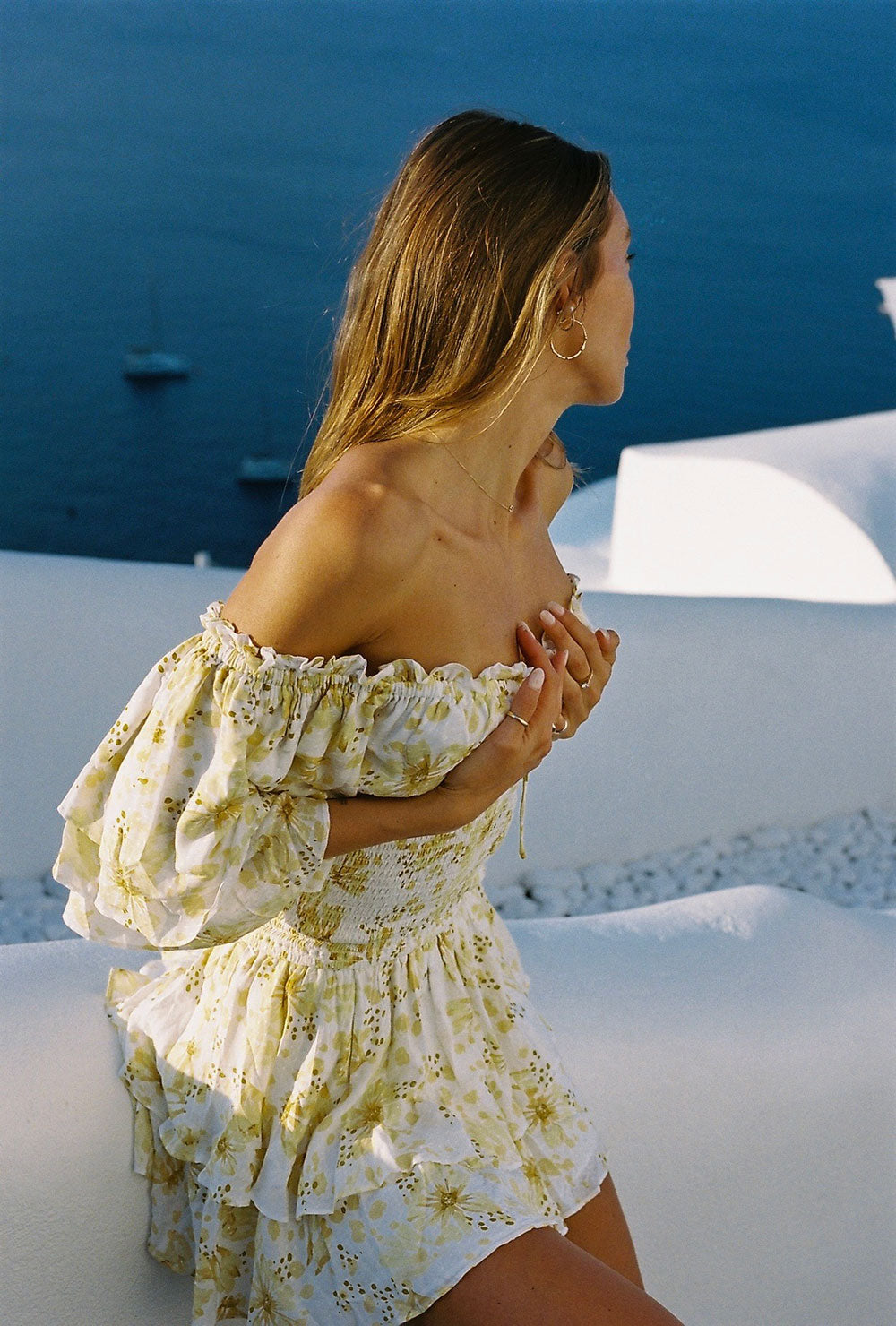 Sabo's Exclusively Designed Moko Off - Shoulder Women's Dress from Meet Me In Oia Collection