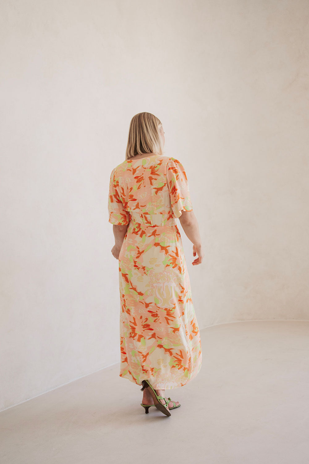 Aquitaine Women's Wrap Dress with Exclusive Motion Floral Pattern